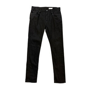 Allsaints Jeans Mens 31 Black Rex Slim Fit Mid Rise Stretch Denim Button Fly